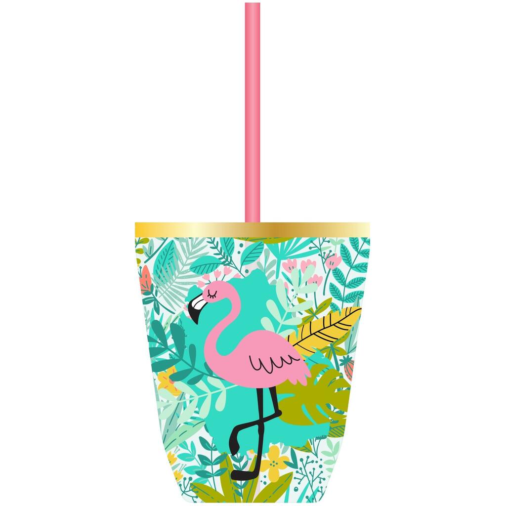 American Crafts Tropical Reusable Cup With Straw Michaels American Crafts Tropical Reusable Cup With Straw Michaels